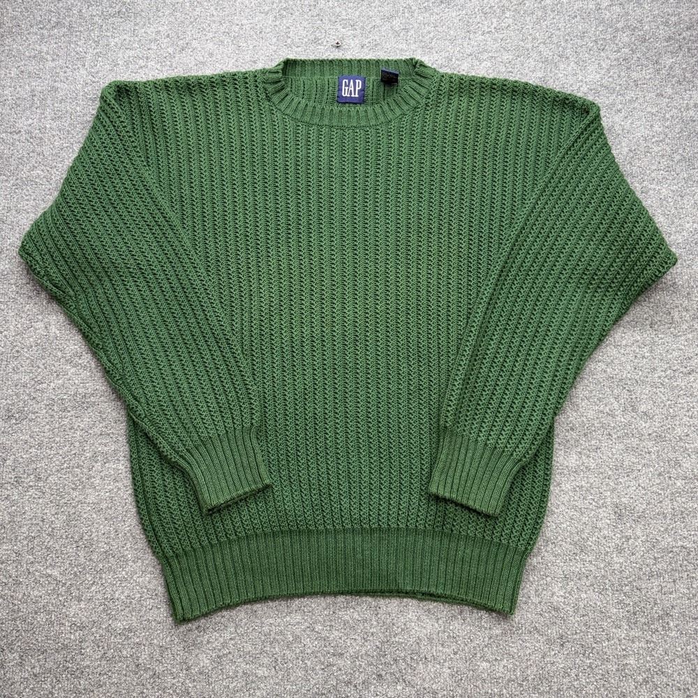 Gap Heavyweight Men's Sweater Size Large Green Knitted Y2K